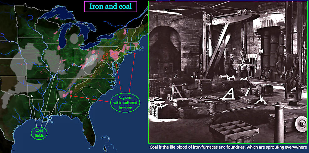 Iron and coal, 1870 map